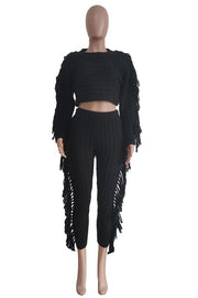 Black N Fringed Set