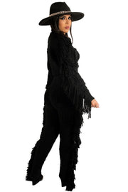 Black N Fringed Set