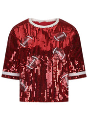 Gameday Sequin Football Top