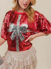 Sequin Bow Gift Top