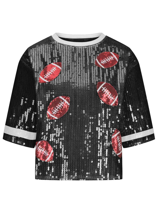 Gameday Sequin Football Top