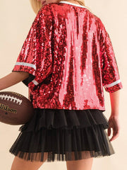 Gameday Sequin Football Top